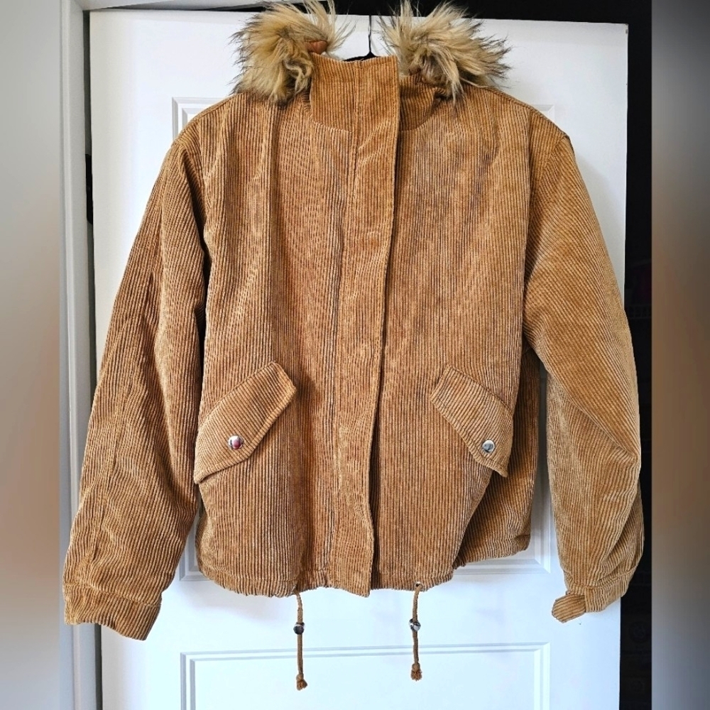 Love Tree Women's Corduroy Hooded Jacket sz small